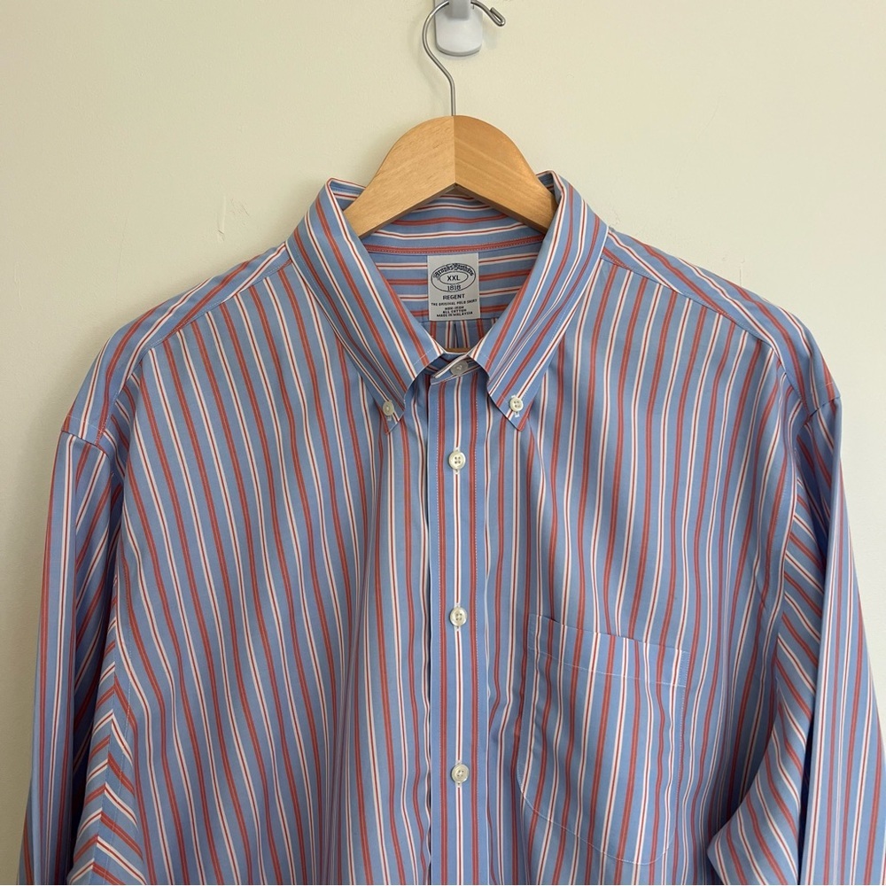 Brooks Brothers Button Down Shirt Mens Large Multicolor Stripe Long Sleeve - Picture 2 of 10